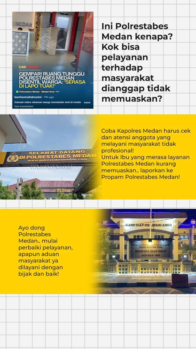 ZalfaOlina3's tweet photo. Mudah mudahan pelayanan kedepan lebih ramah buat semua warga

#polrestabesmedan #poldasumut #medan #viral https://t.co/vS89q232qX
