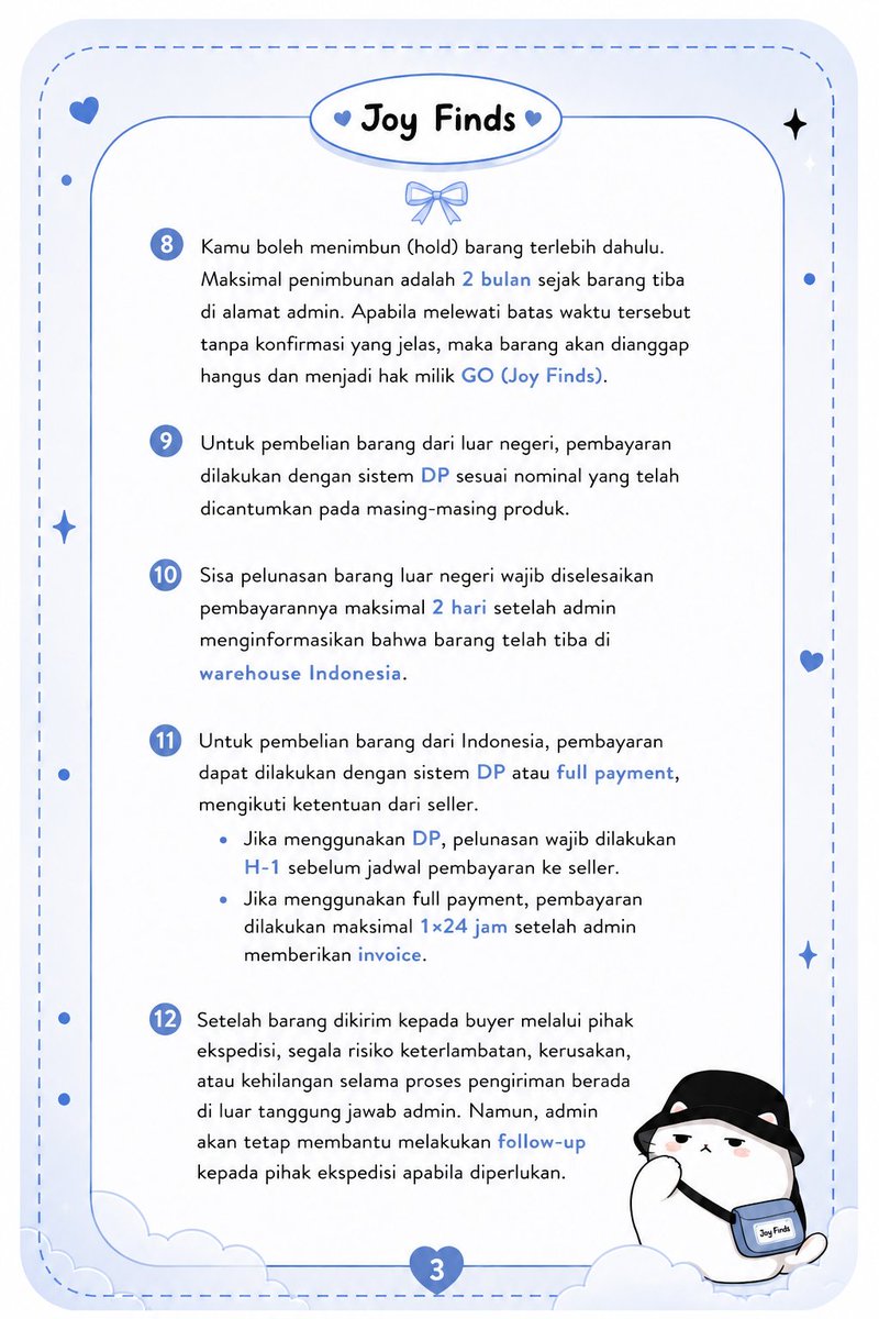 GOJoyFinds's tweet photo. Mohon baca Terms &amp; Conditions terlebih dahulu sebelum melakukan order.
Thank you &amp; happy shopping! 🤍✨ https://t.co/QkGEbkC0u4