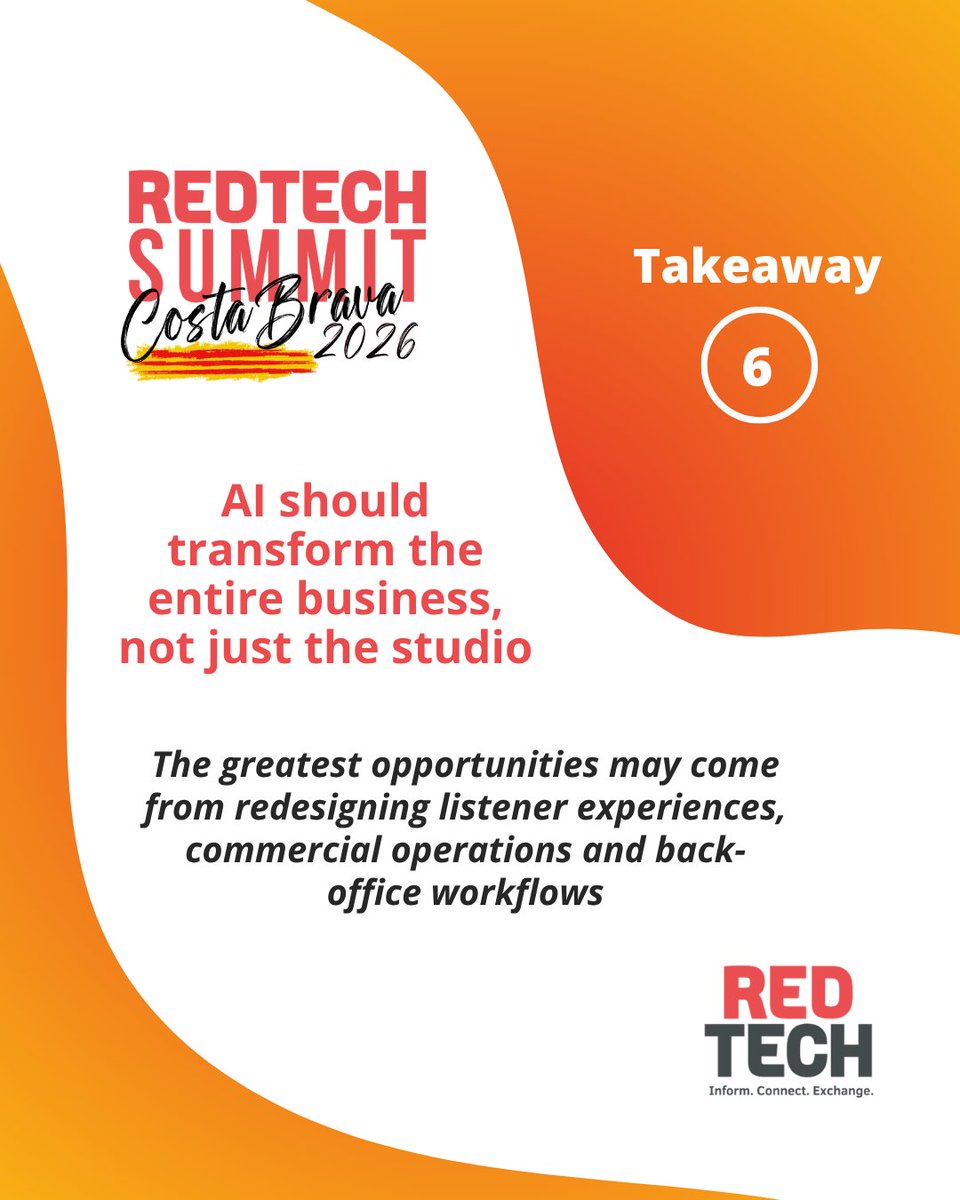 RedTech_News's tweet photo. This is the sixth of 12 strategic takeaways we are sharing from the 2026 RedTech Summit.
Some may consider this one controversial; others may see it as inevitable. What do you think?
Feel free to share. 🧠
#RedTechSummit #RedTechSummitTakeaways #Strategy https://t.co/l3I89v4JWc