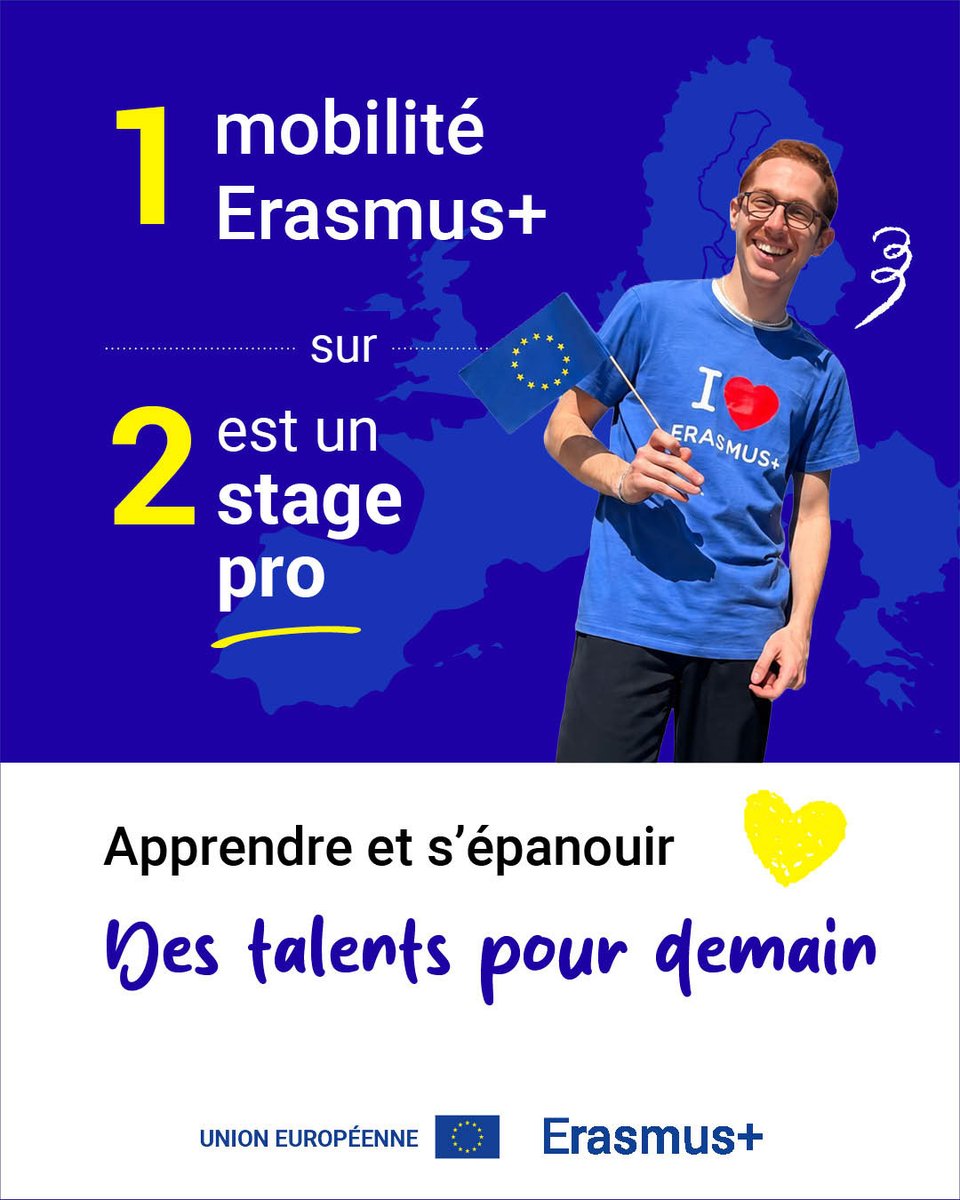 ErasmusplusFR's tweet photo. ⭐️1 mobilité Erasmus+ sur 2 est un stage professionnel !
Pour Yannick, c'était à La Louvière en Belgique, dans un service de soins palliatifs. #Unionofskills
"Erasmus+, un atout pour l'emploi en Europe" : https://t.co/SGvsxFDVgW https://t.co/z5aEeYEmYZ