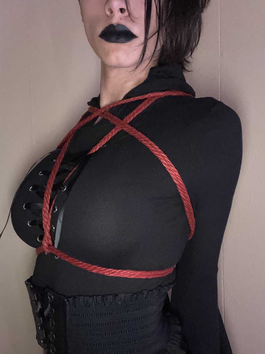 slendergagslut's tweet photo. Red rope looks so good on black
#bdsm #shibari https://t.co/byaNz0FfIc