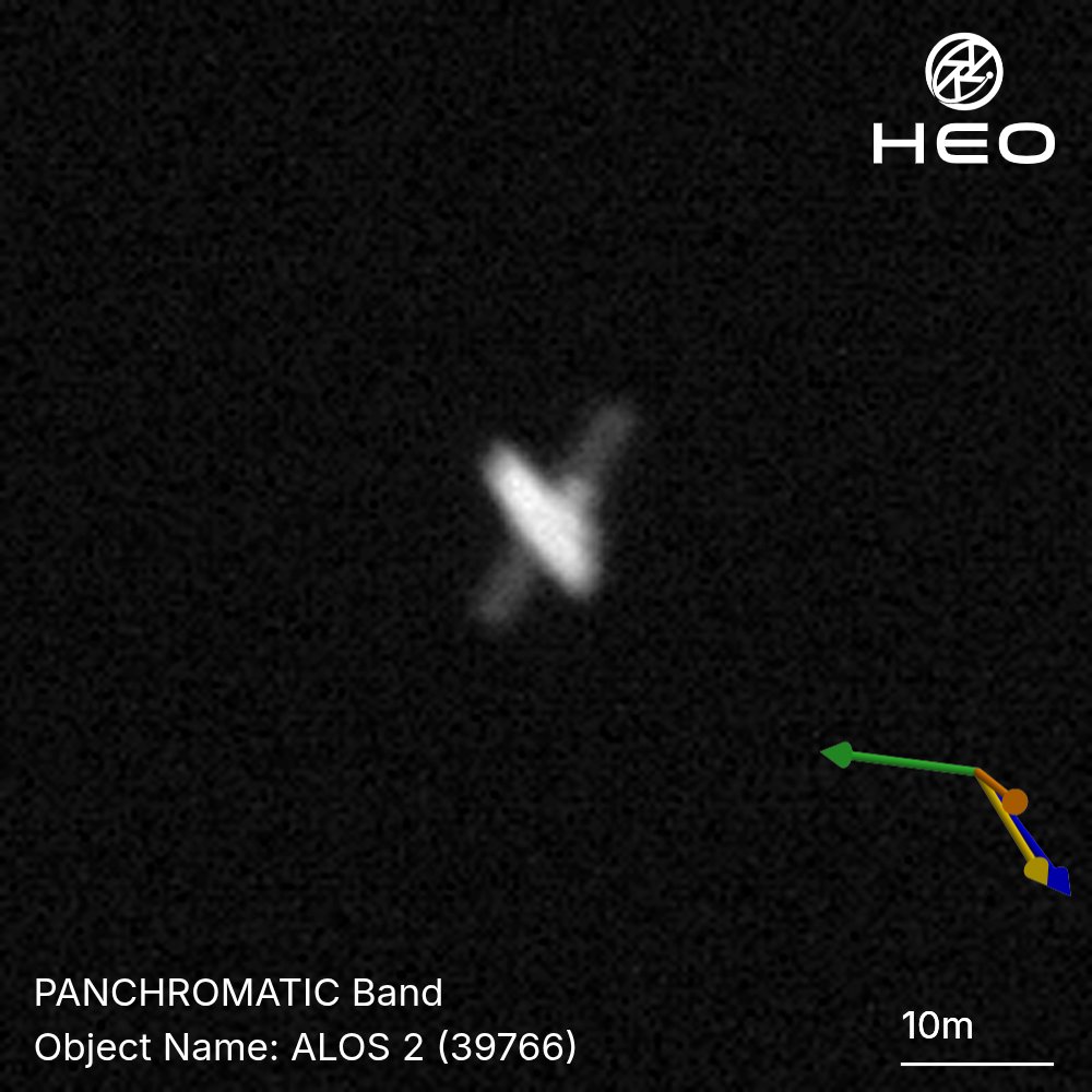 heospace's tweet photo. At first glance, it's just a satellite. Look closer, and you may find the answer you need.

This is ALOS-2, Japan's flagship L-band SAR satellite, captured by HEO during a close flyby.

Telemetry tells you what a spacecraft reports about itself. Imagery provides a new layer of mission awareness, verifying deployments, configuration, and revealing details that telemetry alone cannot.