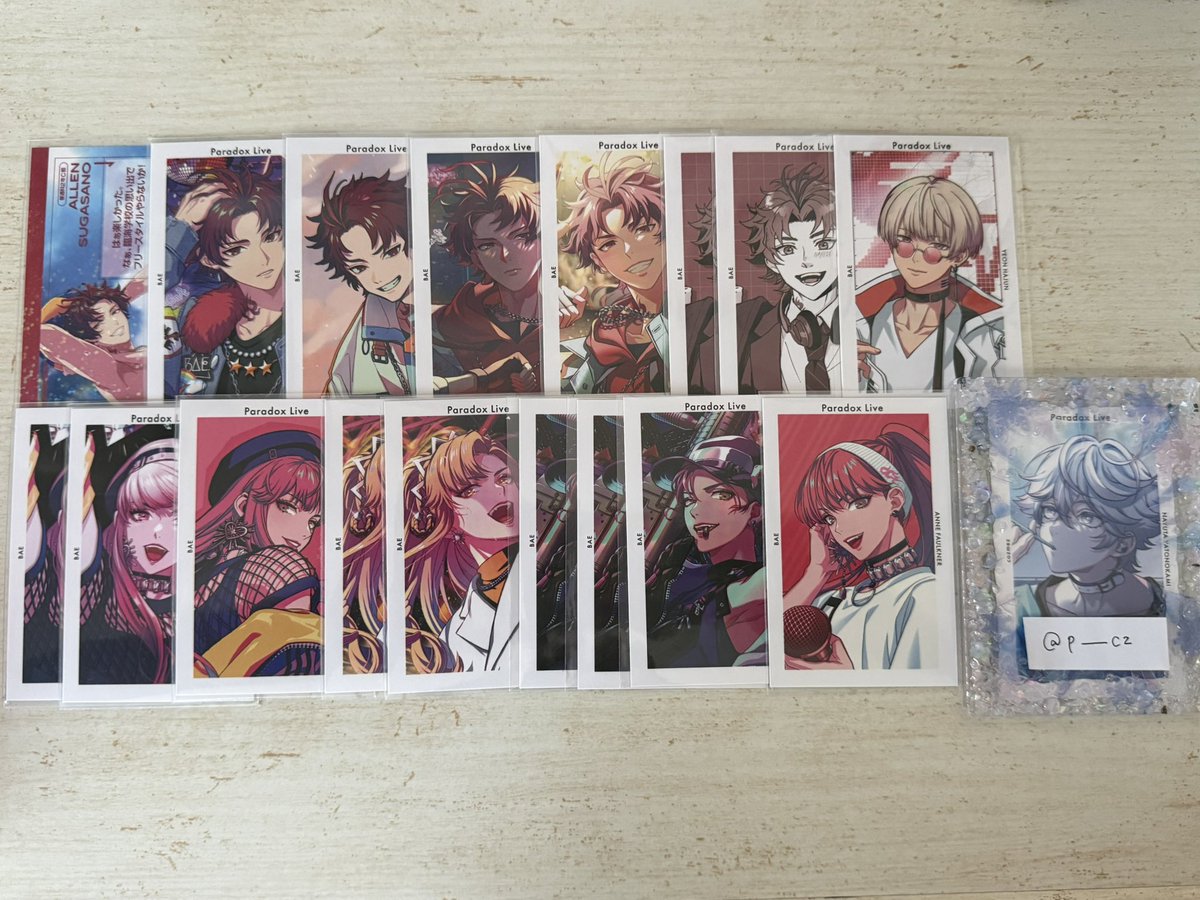 p__cz's tweet photo. 【交換・譲渡】Paradox Live パラライ Gプリ

譲￤ 画像1~6

求￤ 画像7~9 or 150/枚(2枚〜)

・まとめての方優先
・ご不快でなければ比率違い可
・郵送でのお取引

検索からもお気軽にお声がけ下さい。 https://t.co/NSteGtJmRA
