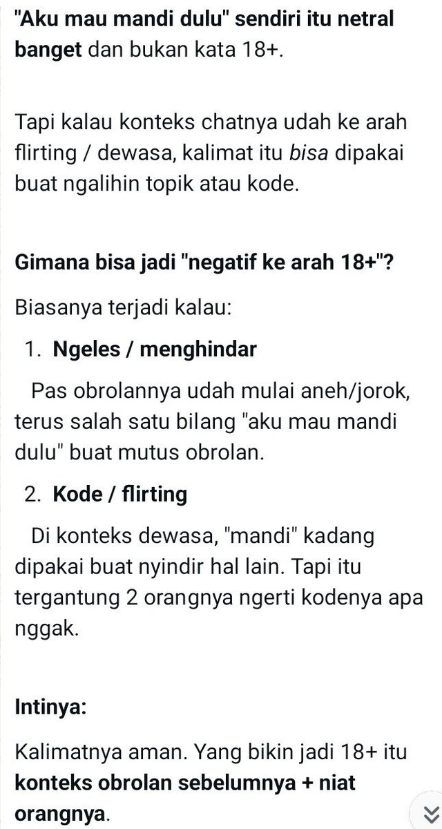 Callmekeiumami's tweet photo. "Aku mandi dulu" 

Otak positif: Oh iya sana mandi dulu
Otak negatif: Udh Mikir sampai jauh hal aneh aneh bahkan ya gitu https://t.co/Yi1UhEX1BU