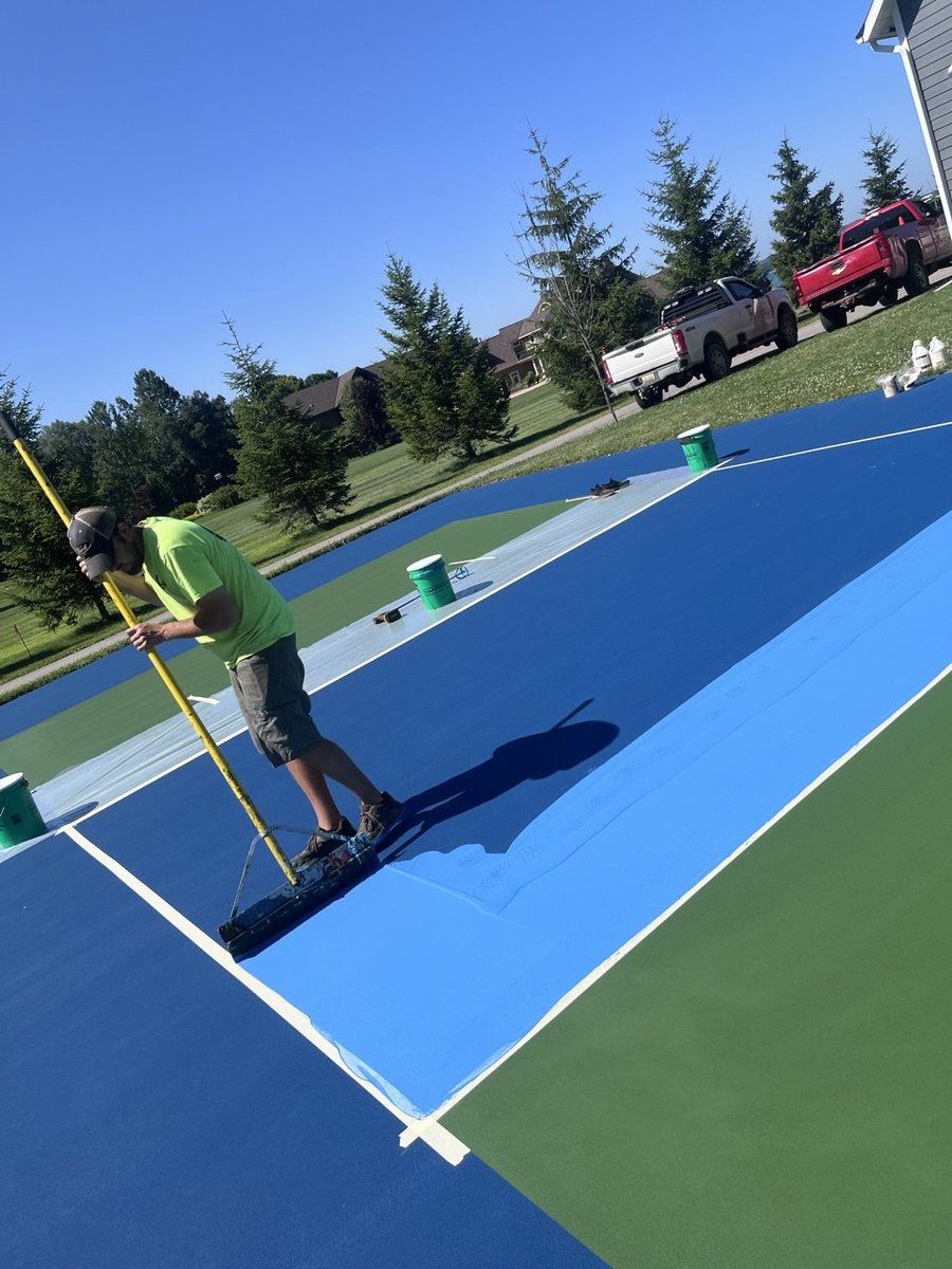 gtsealcoating's tweet photo. From Weathered to Tournament-Ready: Torch Lake Court Restoration! 🏓🌊

#pickleball #northernmichigan https://t.co/Nck0esYTKV