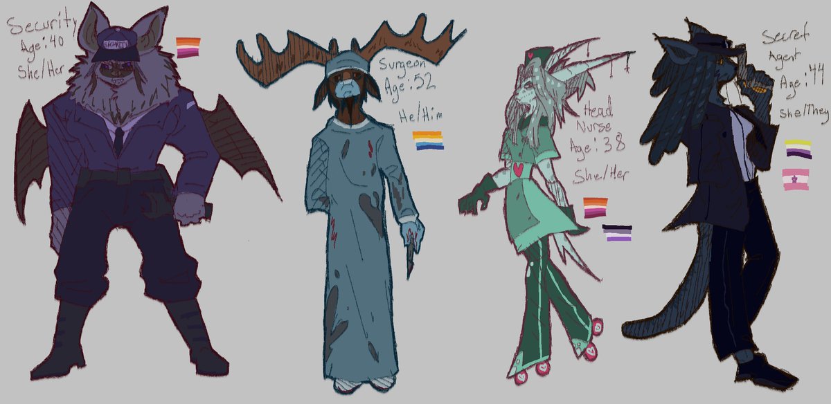 Emzymeee3's tweet photo. npc one was made before liz update,,, classes were before hazmat update,,, im make the rest of them soon trust #aha #animalhospital #animalhospitalanomaly https://t.co/thgR9hLdvi