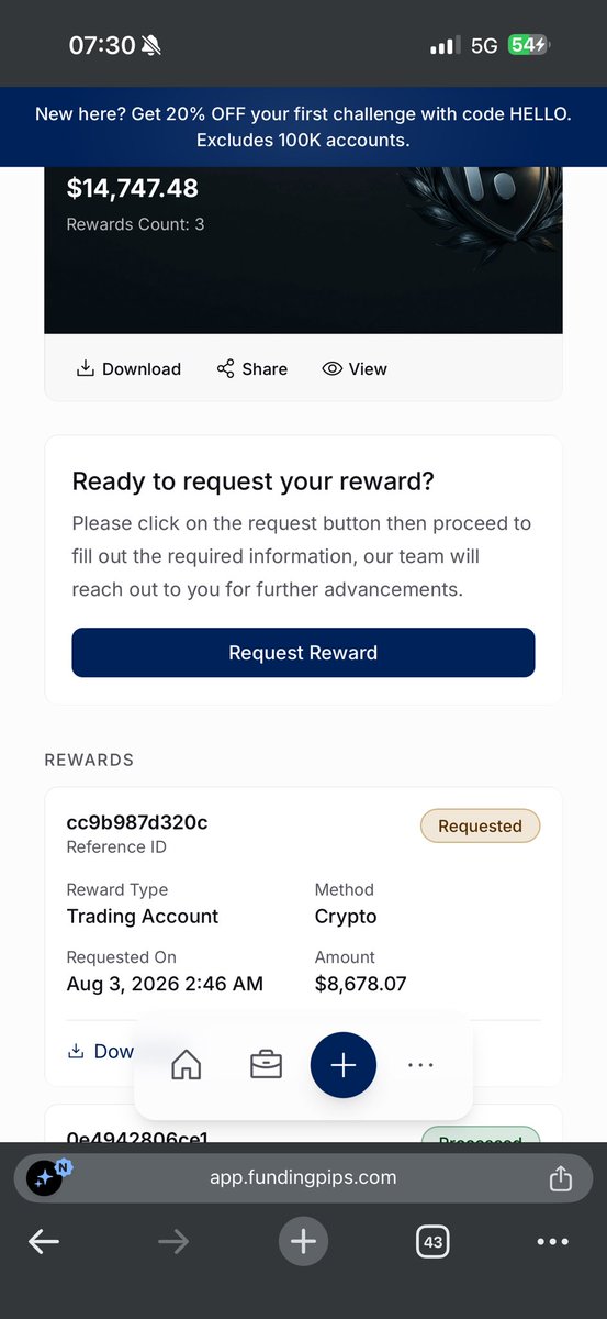 theplaymakerxx's tweet photo. Another payout request w/@fundingpips 🎉

My 1st payout request for the month and my 4th payout with the firm🔥 https://t.co/zrSBZfWezL