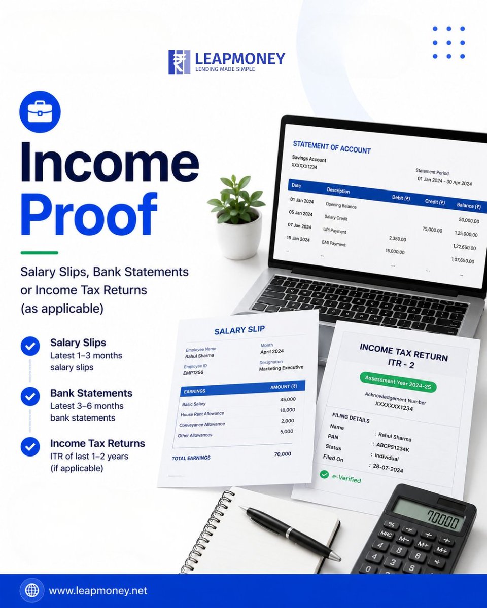 LeapMoney_'s tweet photo. Planning to apply for a loan?

Keep these 5 documents ready:

 Identity Proof
 Address Proof
 Income Proof
 Employment/Business Proof
 Lender-specific documents
Being prepared can help speed up your loan application.
#LoanTips #Finance #HomeLoan #PersonalLoan #LeapMoney https://t.co/k5Ph7nglfP