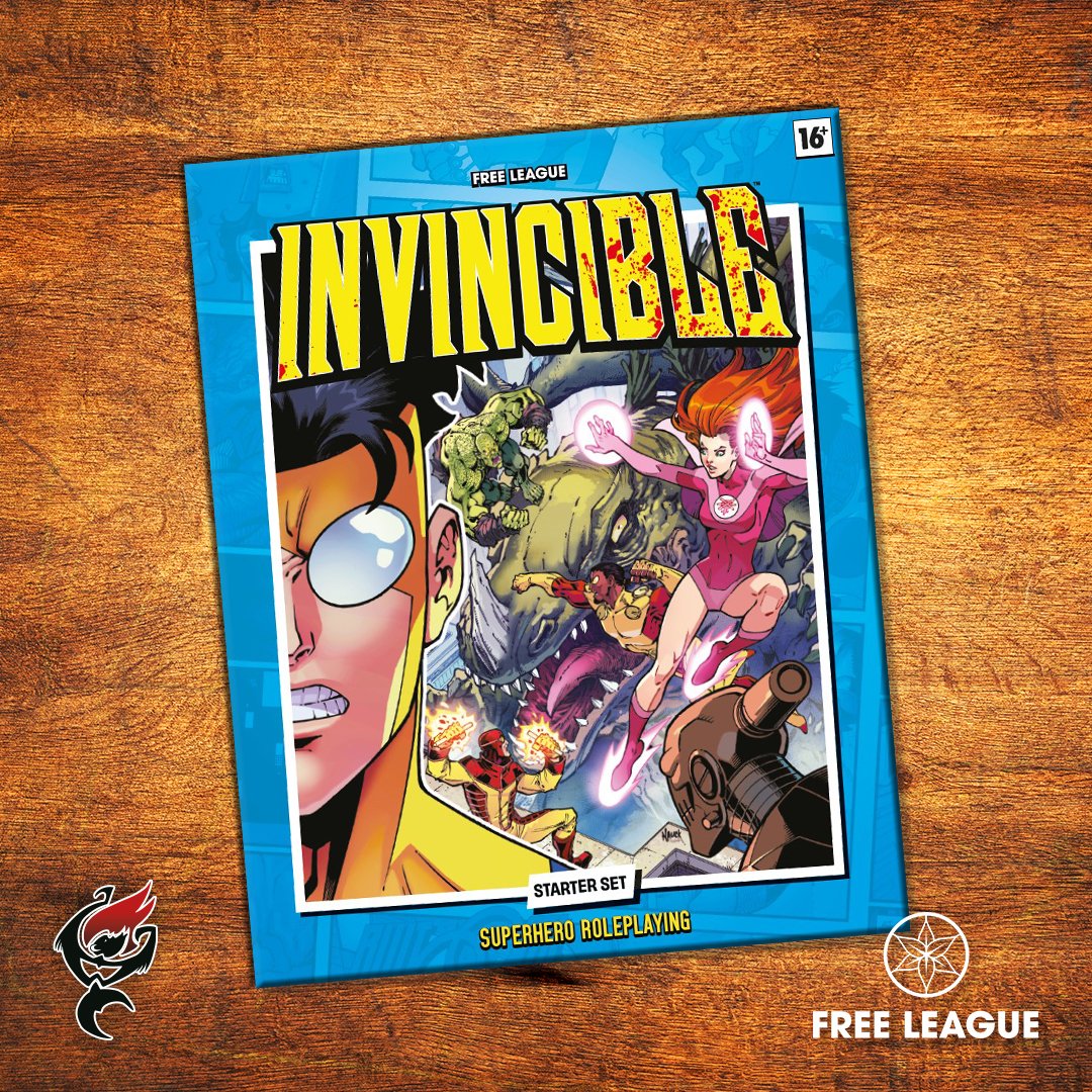 MonkeysWithFire's tweet photo. INVINCIBLE – SUPERHERO ROLEPLAYING STARTER SET || FIRST LOOK⚡
Whether you're inspired by the comics or the hit animated series, this Starter Set from @FreeLeaguePub has everything you need to dive straight into fast-paced superhero adventures. #monkeyswithfire #ttrpg #freeleague https://t.co/gMRH1rFBKU