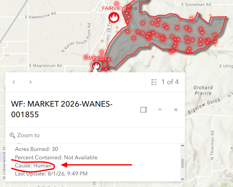 Julia_Morgan3's tweet photo. ALL FOUR ongoing fires in Spokane are HUMAN CAUSED.
I don't want to hear any more crap about "climate change". That story is OVER.
#Spokane https://t.co/clz89z4Q1d