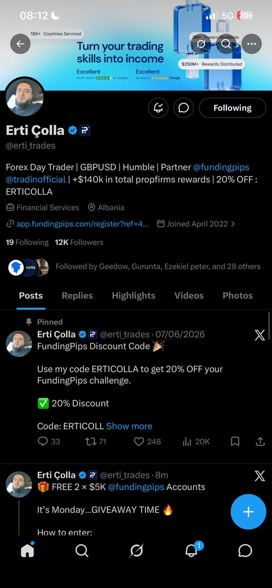 Oladeji_backup's tweet photo. @erti_trades @fundingpips @oladeji0_1 @forex_only @sniper_trader1 
All tasks completed ☑️ 
Goodluck mate📊🫂 https://t.co/0zJzr4cRsr