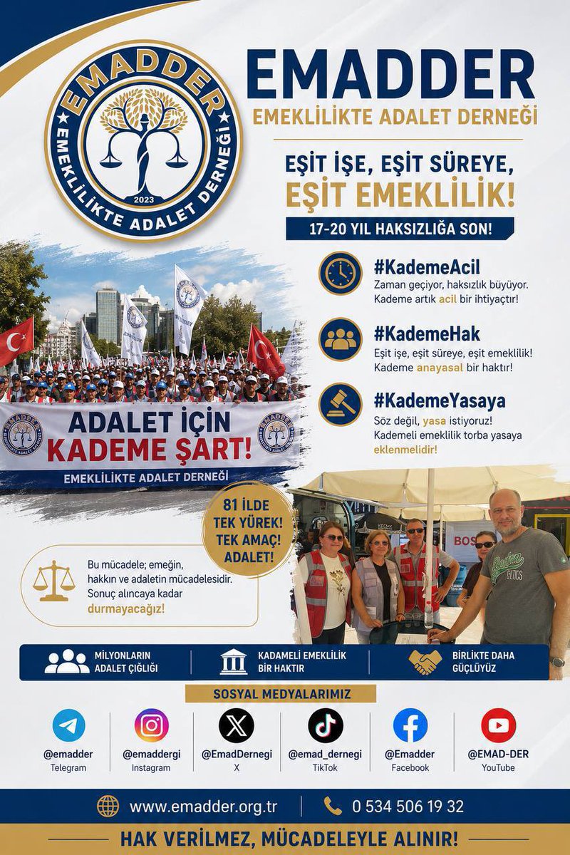 TubiEmad's tweet photo. Yıllar geçiyor, mağduriyet büyüyor. 

Çözüm ertelendikçe adalet de gecikiyor. Beklediğimiz ayrıcalık değil, hakkımızdır. 

Artık gereğini yapın.

@EmadDernegi
#KademeAcil
#KademeHak
#KademeYasaya https://t.co/NaPzaLuiX8