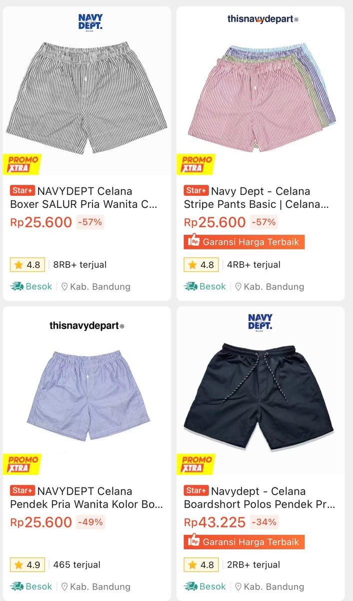 oneofsopia's tweet photo. YA ALLAH NEMU SURGANYA CELANA SANTAI MURAH MERIAH!! 😭 Tolong ini celana boxer harganya cuma 25 ribuan dan celana panjangnya cuma 30-40 ribuan doang!! 😭 https://t.co/2F7j6pyt86