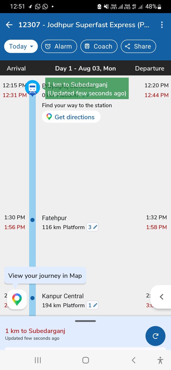 pradeep8604's tweet photo. @drmprayagrajnc 12307Allhabad se chali hai 12.31 already late h uske baad abhi Subedarganj khadi h superfast express hai ye https://t.co/KojABcT78F