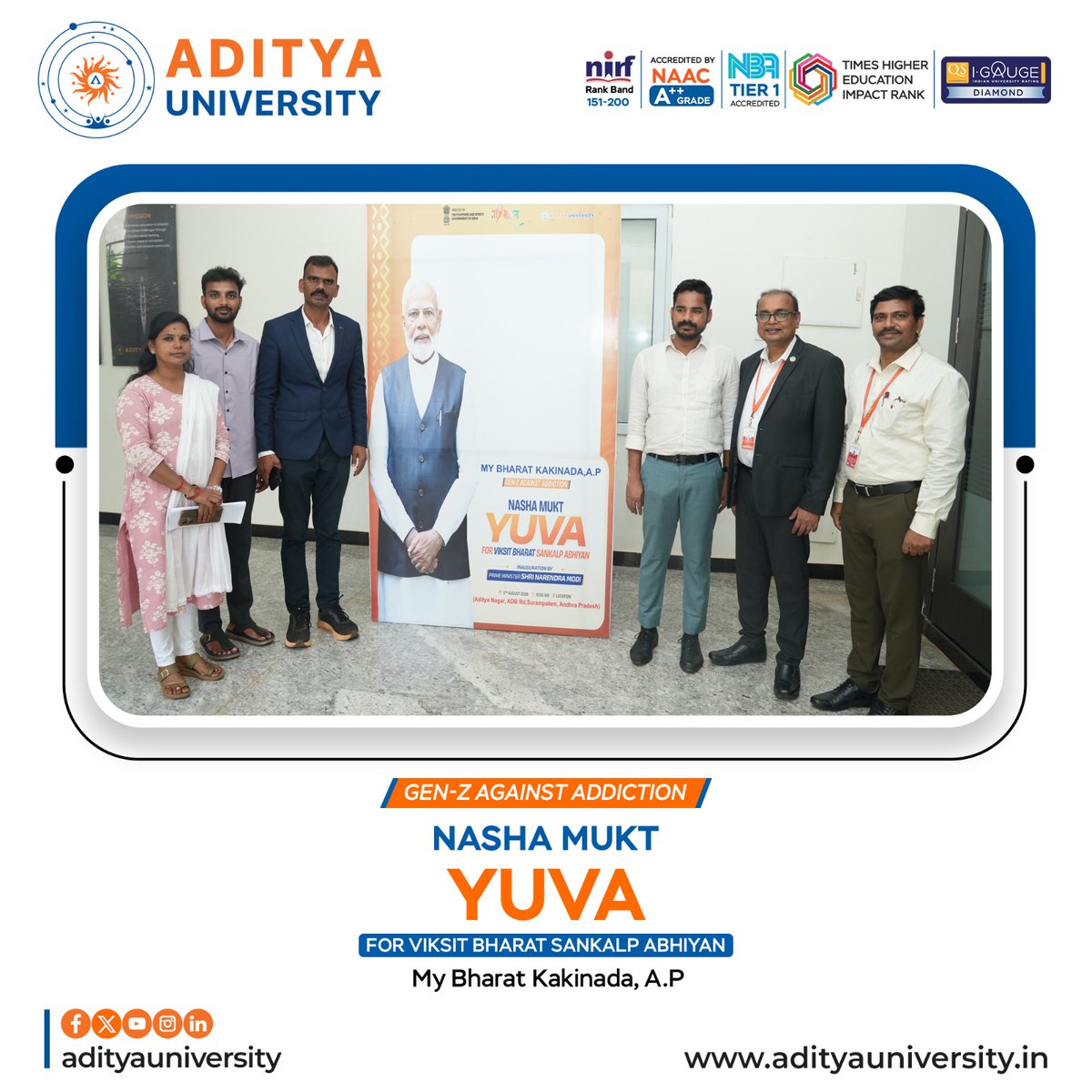 srmedapati's tweet photo. It was a privilege to join the "Nasha Mukt Yuva – Gen-Z Against Addiction" pledge under the Viksit Bharat Sankalp Abhiyan, organized by My Bharat, Kakinada.
#AdityaUniversity #NashaMuktYuva #GenZAgainstAddiction #ViksitBharat #MyBharat #DrugFreeIndia #YouthEmpowerment https://t.co/D2T456ZooV