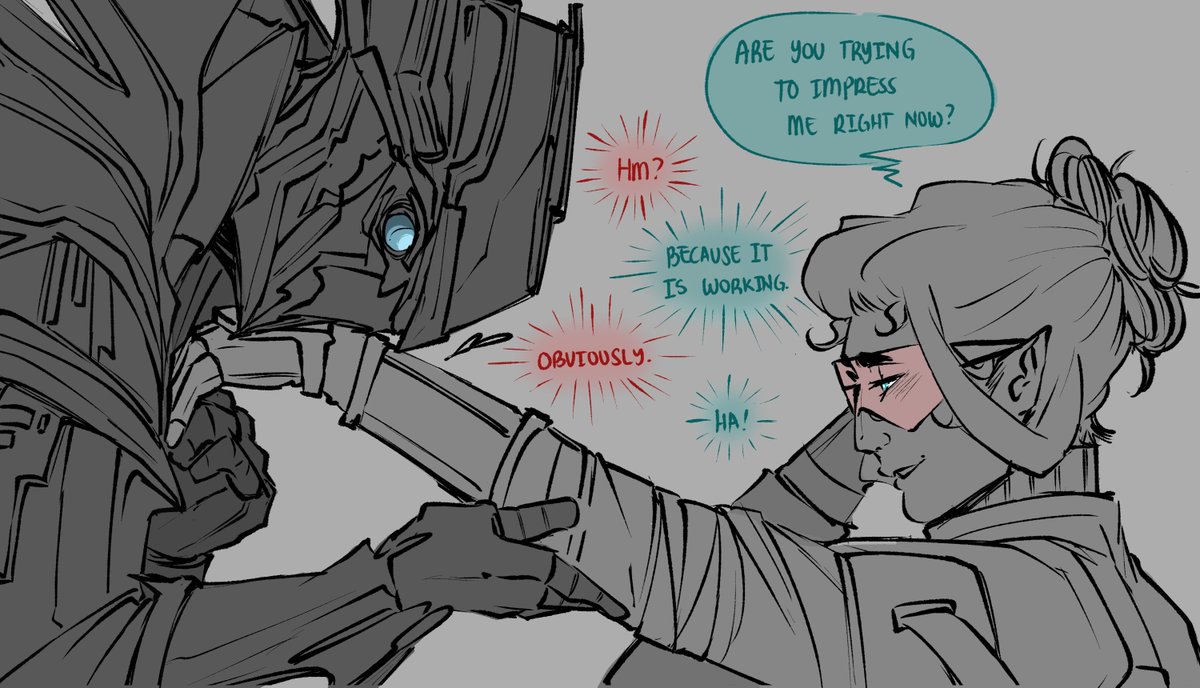 _minthe_draws's tweet photo. "I like making you blush, Trouble."
#warframefanart #brysko https://t.co/7WttJuWO6b
