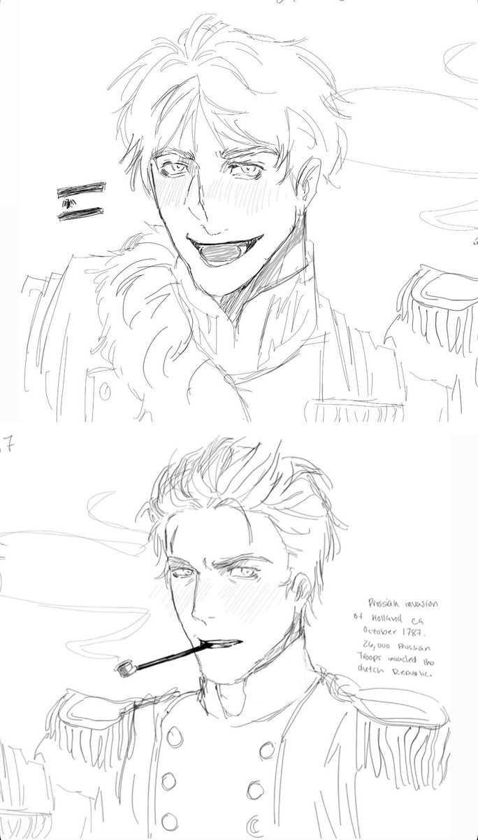 hawthornee_'s tweet photo. Prussian invasion of holland, 1787. 

#ヘタリア #hetalia #NedPru https://t.co/besJAJBWRQ