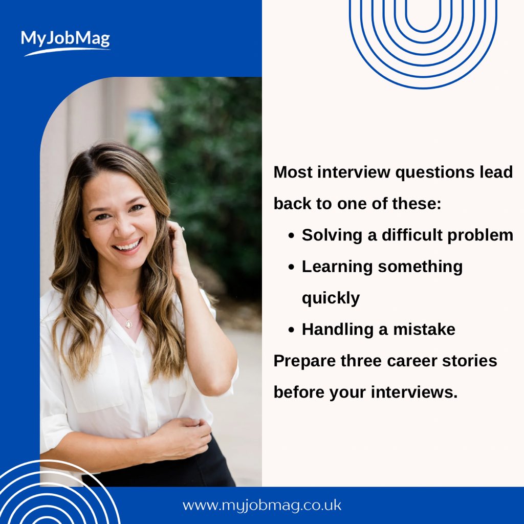 MyJobMagUK's tweet photo. Most interview answers are forgotten. Stories are remembered. If you're preparing for interviews, don't just memorise answers. Instead, prepare three career stories that you can adapt to different questions. https://t.co/Ja9O0FKSqY