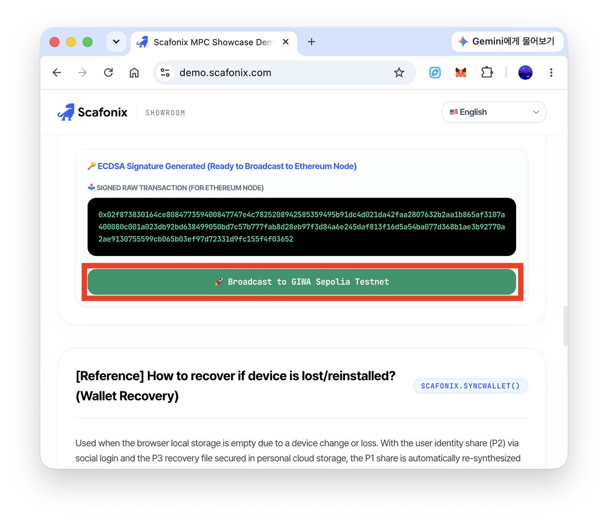 scafonix_com's tweet photo. A sneak peek at the Scafonix demo!
Here are screenshots fresh off the team.

Your users can easily create a blockchain wallet just by logging in like this. 

https://t.co/qnbvlB0tuq

#Scafonix #MPC #Wallet #Demo https://t.co/6suS1iQiWV