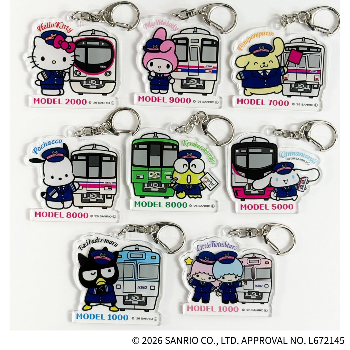 keiopr_official's tweet photo. ＼本日より新発売🎀／
京王電鉄×サンリオキャラクターズのコラボグッズが登場！

オリジナルプラレール「京王9000系 サンリオキャラクターズ ラッピングトレイン」や、可愛いアクキー、クリアファイルなどが登場です🚃🎵

ぜひ、京王れーるランド等でGETしてください！

詳細は👇
https://t.co/BZki8yGwSU
