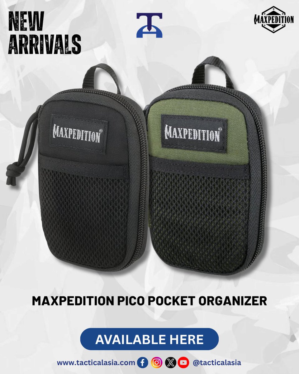 TacticalAsia's tweet photo. Keep your everyday essentials organized with the 𝗠𝗮𝘅𝗽𝗲𝗱𝗶𝘁𝗶𝗼𝗻 𝗣𝗶𝗰𝗼 𝗣𝗼𝗰𝗸𝗲𝘁 𝗢𝗿𝗴𝗮𝗻𝗶𝘇𝗲𝗿. 

Shop here at: https://t.co/B7uGzCPDns

#Maxpedition #EDCGear #PocketOrganizer #EverydayCarry #AdventureReady https://t.co/k7DzlQO9lZ