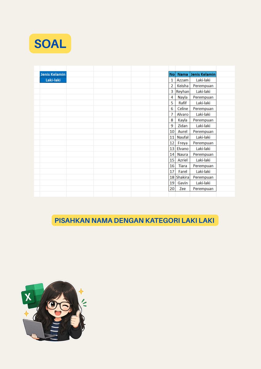 americanona02's tweet photo. kalo data banyak, filternya jangan manual.  Kenalan sama Advanced Filter ✨. Bikin filter data dengan kriteria tertentu jadi lebih cepat . Penjelasannya ada dibawah yaa. Semoga bermanfaat 😍😍 https://t.co/LNSSW2xiNW