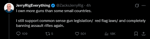 Siffie_Cosplay's tweet photo. @geowtfbruh @Pragmatistdude @ZacksJerryRig Hey, did you miss Jerryretard calling for the ban of all assault rifles on a video of a non assault rifle? https://t.co/OeTX3uC6Jn