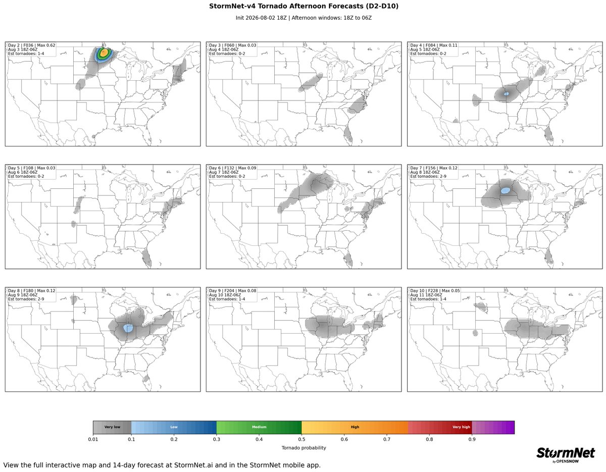 StormNetWx's tweet photo. Severe storms are possible over the next 10 days. Here's the latest StormNet tornado forecast: https://t.co/FCB1Q9S2kT