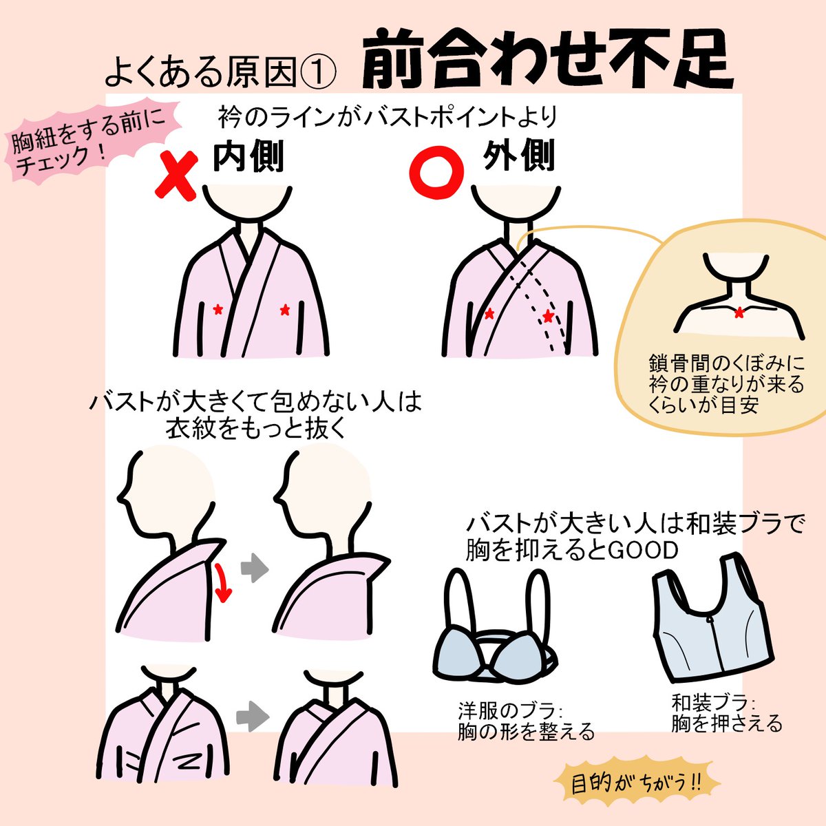 8Candy9's tweet photo. 【衣紋が抜けない！原因３つと直し方】
女子の浴衣の着付けで難しいポイント、衣紋(えもん)
私も最初は「抜いたはずなのに戻ってる…!?」という経験を何度もしました
この３つのポイントを押さえるとだいぶ改善されるので、意識してみてください
直し方はリプへ↓ https://t.co/QjmXdjLFS5
