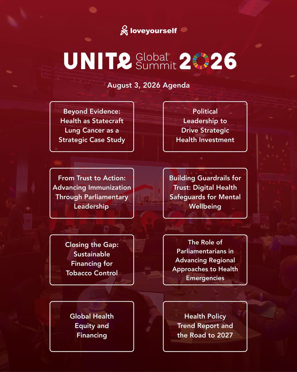 LoveYourselfPh's tweet photo. On the first day of the UNITE Global Summit 2026, global health leaders and advocates come together for meaningful discussions on health equity, sustainable investments, and the leadership needed to strengthen health systems.

Today’s sessions explore key challenges, emerging opportunities, and collective actions that can help create healthier and more equitable communities worldwide.

#LoveYourselfPH 
#UNITEGlobalSummit 
#UGS2026