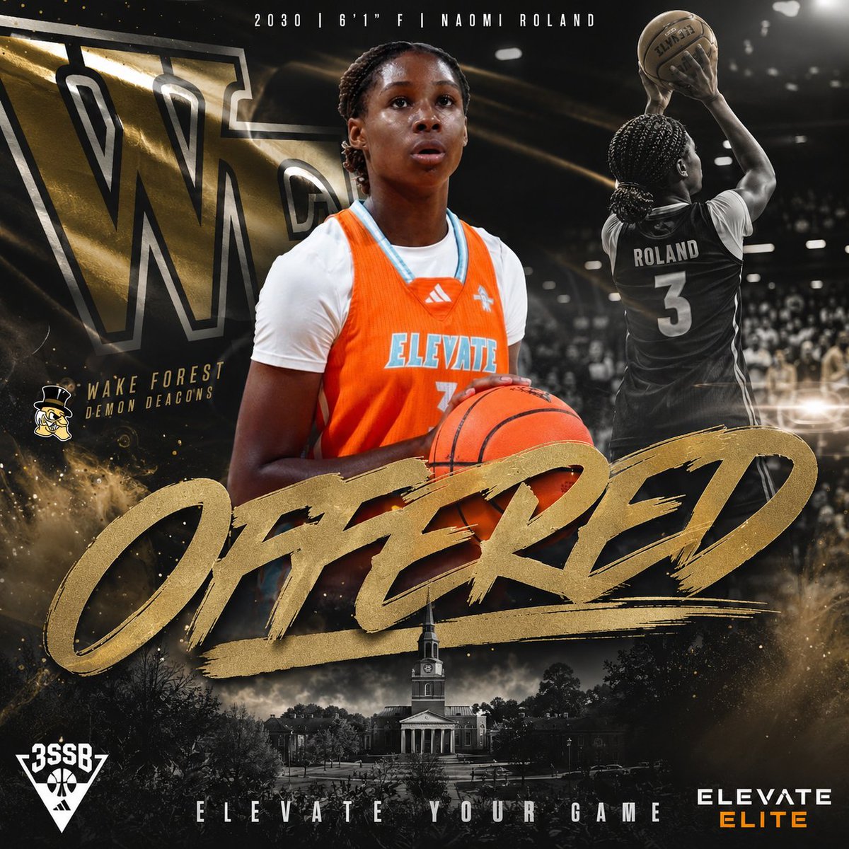 Elevate_Elite's tweet photo. Congrats to 2030 6'1 F Naomi Roland on picking up an offer from @WakeWBB today! One of the best players in the 2030 class! ⏫️🚀📈 #3SSB #3StripeLife #EYG https://t.co/9wjUzFxcK1