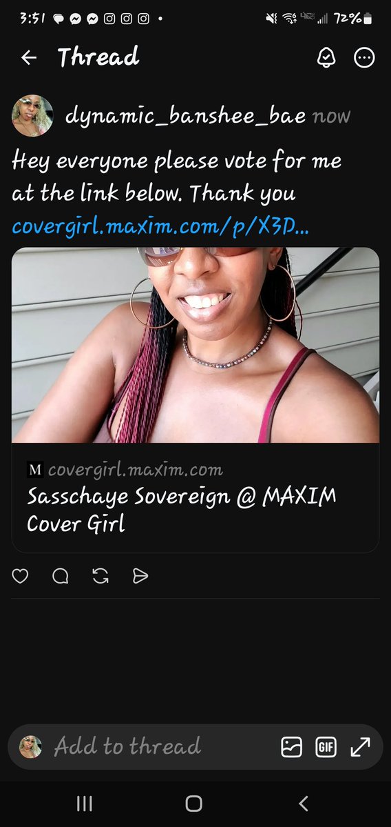 ShynestyLuv's tweet photo. ✨🙌✌💯💖🔥VOTE, VOTE, VOTE FOR ME FOR MAXIM COVER GIRL!?🔥💖💯✌🙌🙌✨ https://t.co/05qA8xZBb9