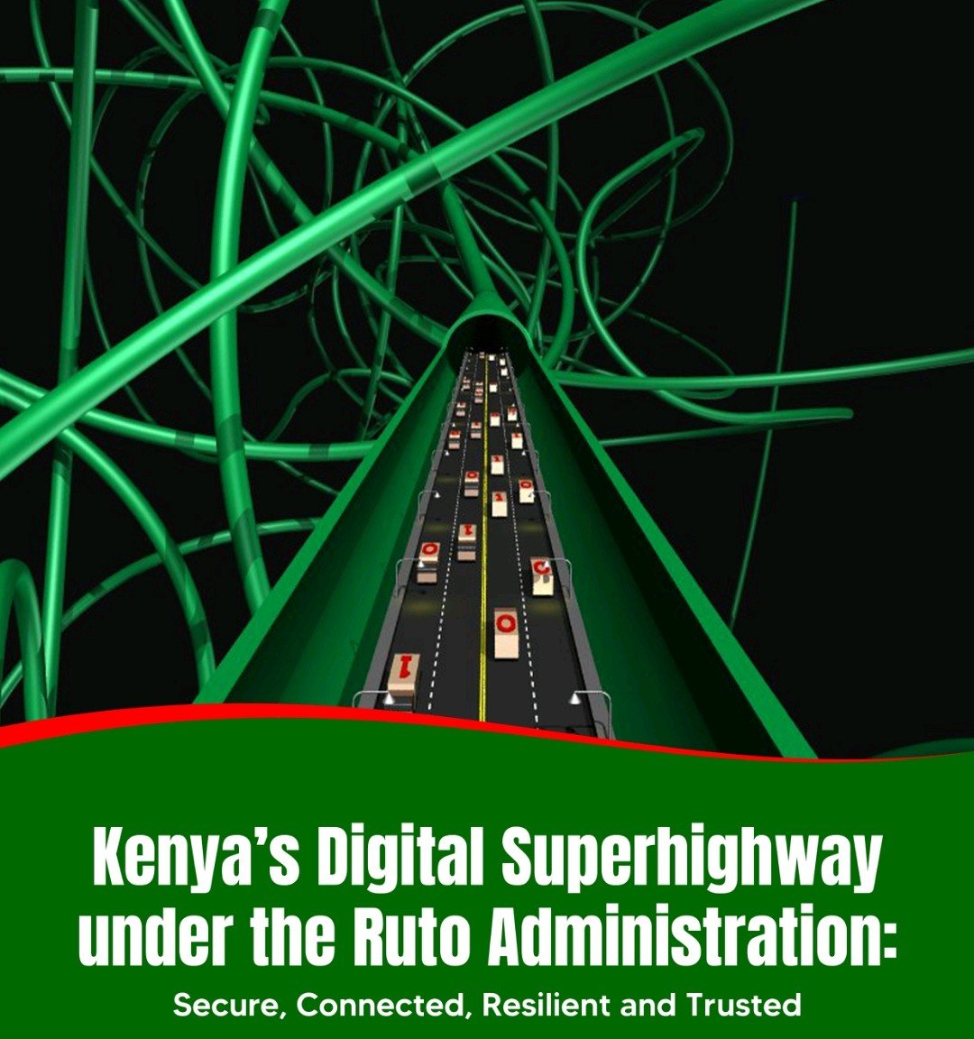 Mucombamacharia's tweet photo. Under President @WilliamsRuto's leadership, Kenya's Digital Superhighway has grown into a foundational national infrastructure programme anchored in the Bottom Up Economic Transformation Agenda.

It integrates connectivity, government services, innovation, digital inclusion and cybersecurity into one unified framework, positioning Kenya's digital economy as a driver of long term growth, improved service delivery and stronger national competitiveness.
