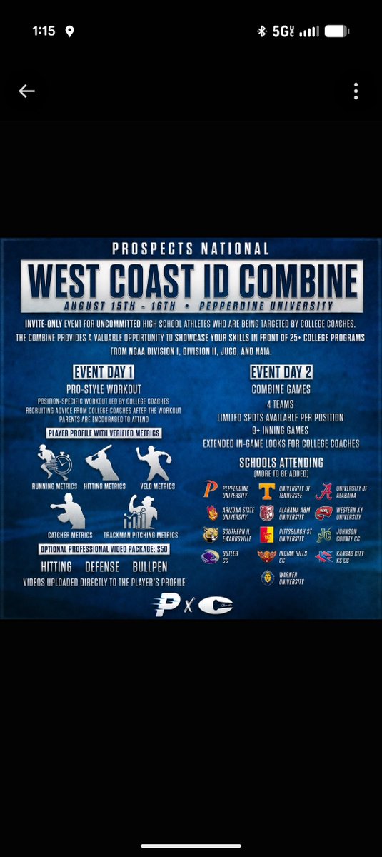 KW24k_'s tweet photo. Thank you EJ Sports Warriors for a great summer. Grateful for my coaches, teammates, and the opportunity to keep developing.
Next up: Prospects National West Coast ID Combine at Pepperdine, Aug. 15–16.
Kai Watts | 2027 SS/MIF
3.6 GPA | 6.62 60
#Uncommitted2027 https://t.co/nalsozbwa0
