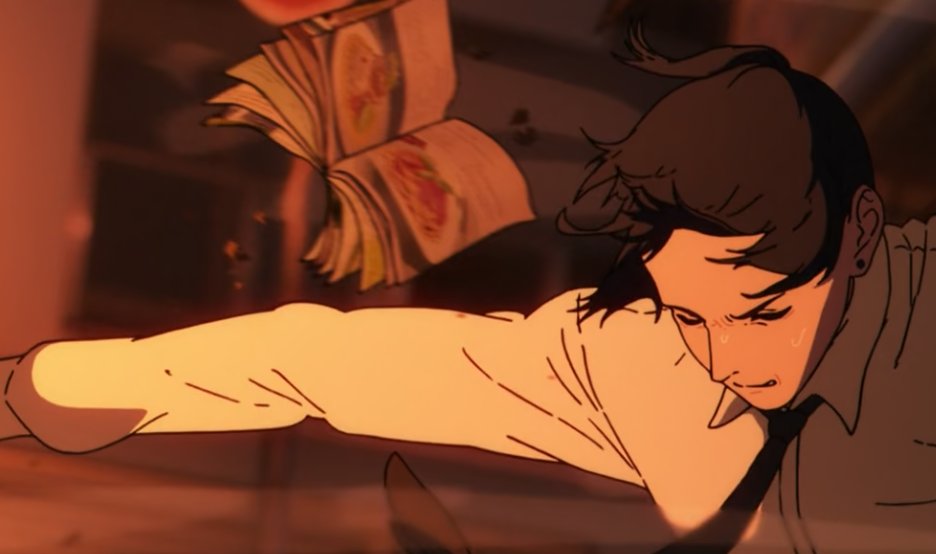 rabbitbunnny's tweet photo. at 1:12:06 there is a cookbook with spaghetti on it flying past aki https://t.co/6qyOty8Y6R