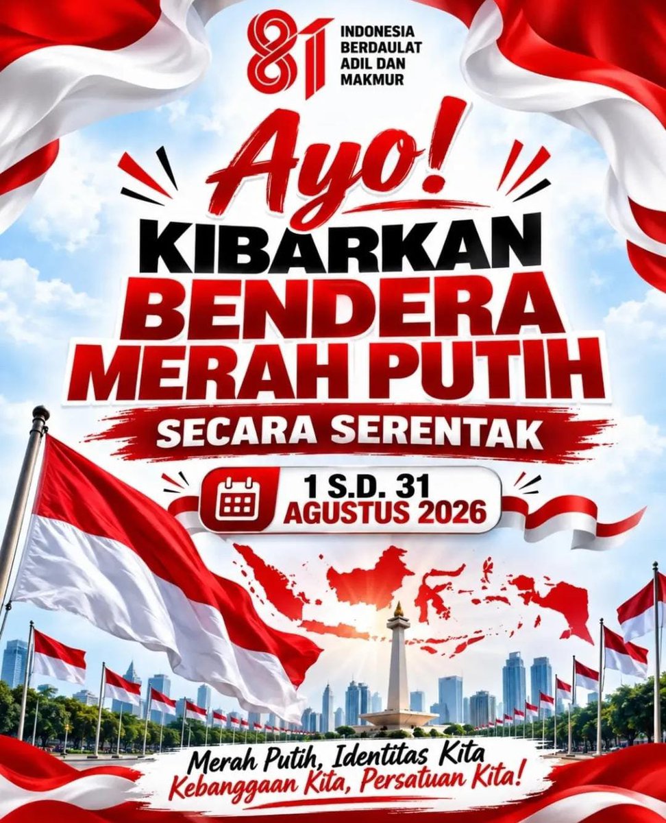 UdayHugos's tweet photo. KIBARKAN BENDERA MERAH PUTIH SERENTAK, INDONESIA HEBAT 👍 https://t.co/rcW0fbnQVD