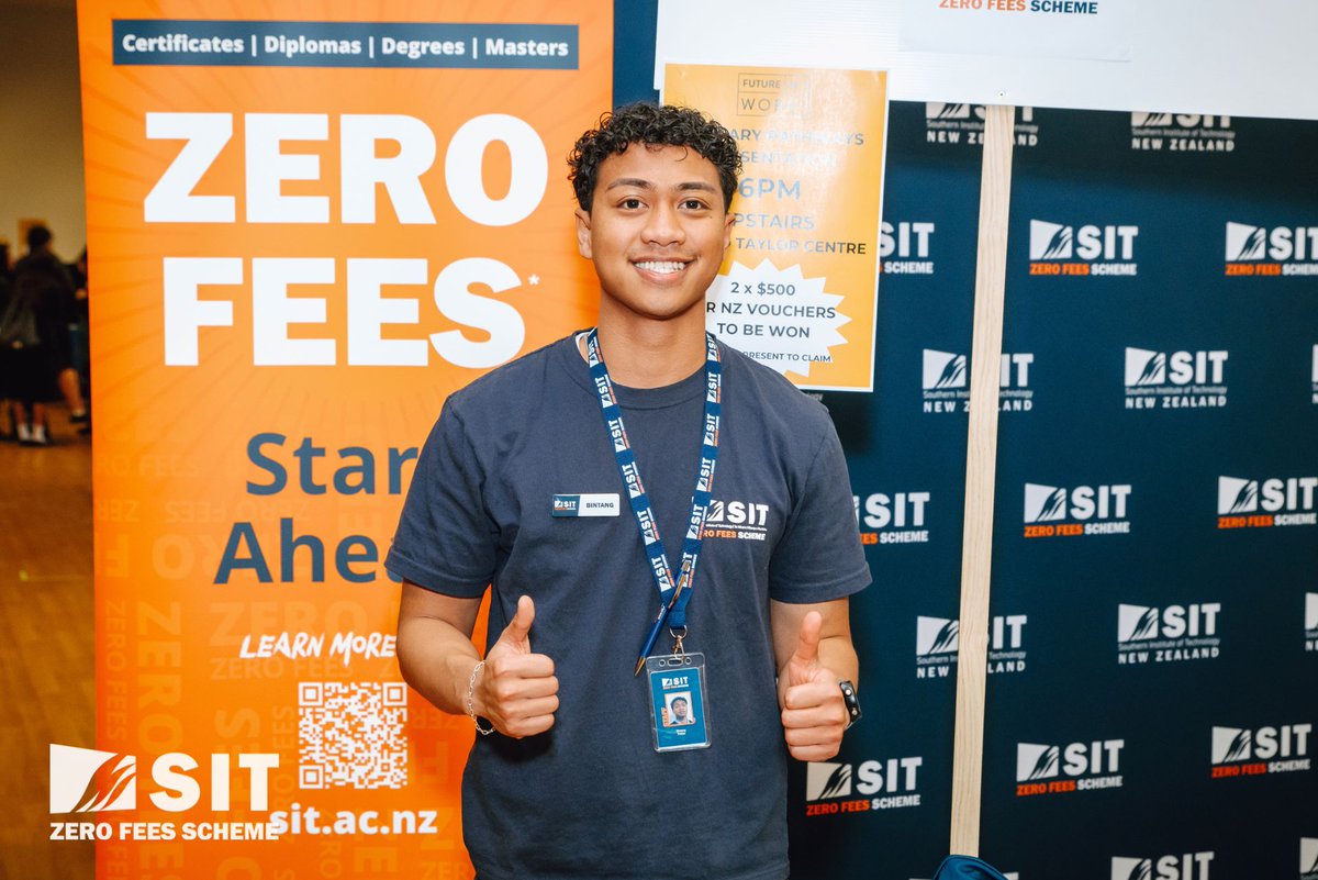 sit_nz's tweet photo. A few snapshots from the Future of Work 2026 #Expo in #Blenheim, where our #SchoolLiaison team connected with #secondarystudents to discuss study pathways, career opportunities, and the original #SITNZ #ZeroFeesScheme. https://t.co/bpLDBEUC56