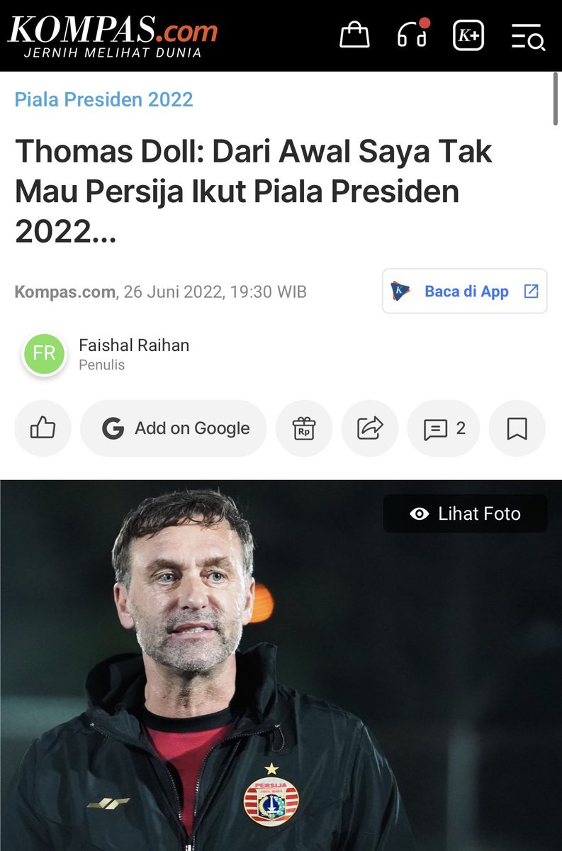 SpieltagIndo's tweet photo. Throw back to Thomas Doll gak menaruh respect kepada Piala Presiden

dan kayanya masih jadi satu-satunya pelatih klub lokal yg berani bilang gini di publik (cmiiw) 😂

The right thing to do ✅ https://t.co/tQXu6cBJUM