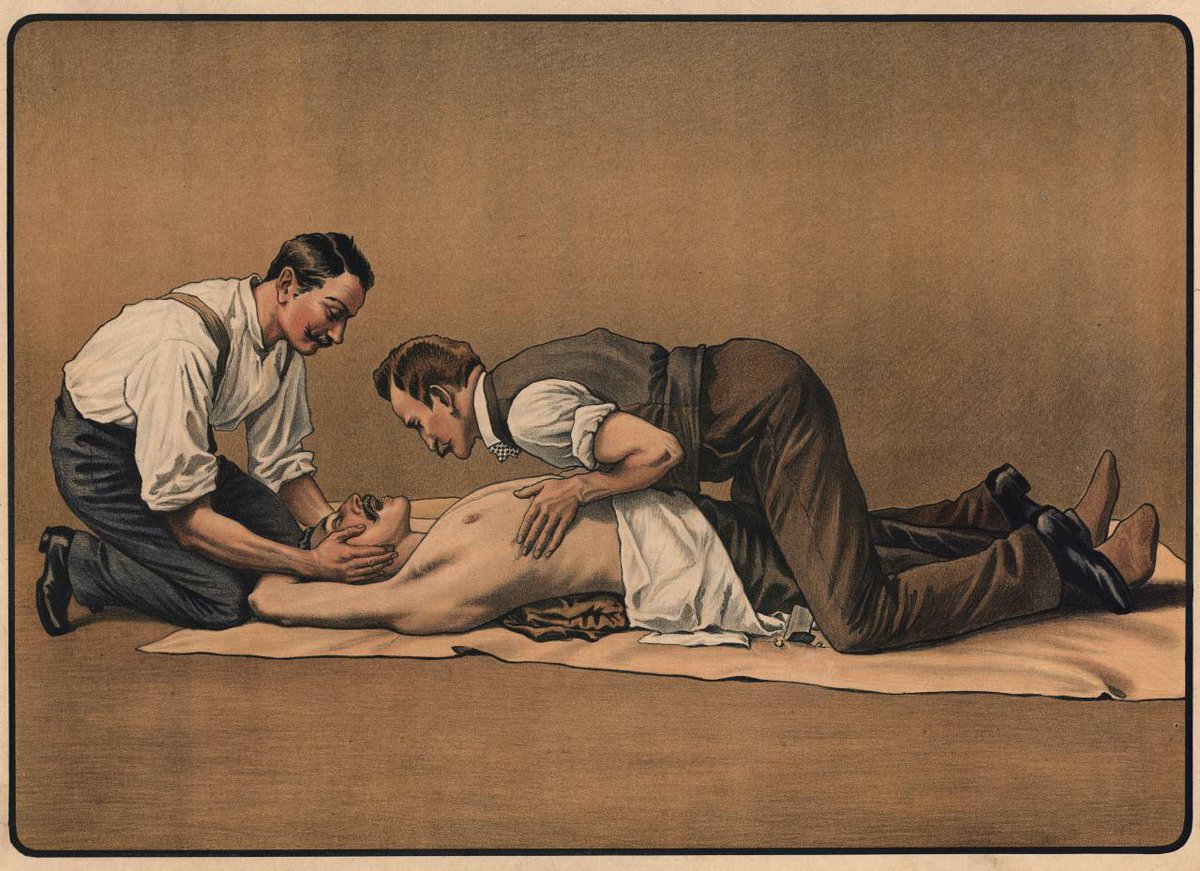 belllmonts's tweet photo. it's not anatomical but still technically medical so i think this vintage cpr illustration can also be included https://t.co/JUHyrC113I