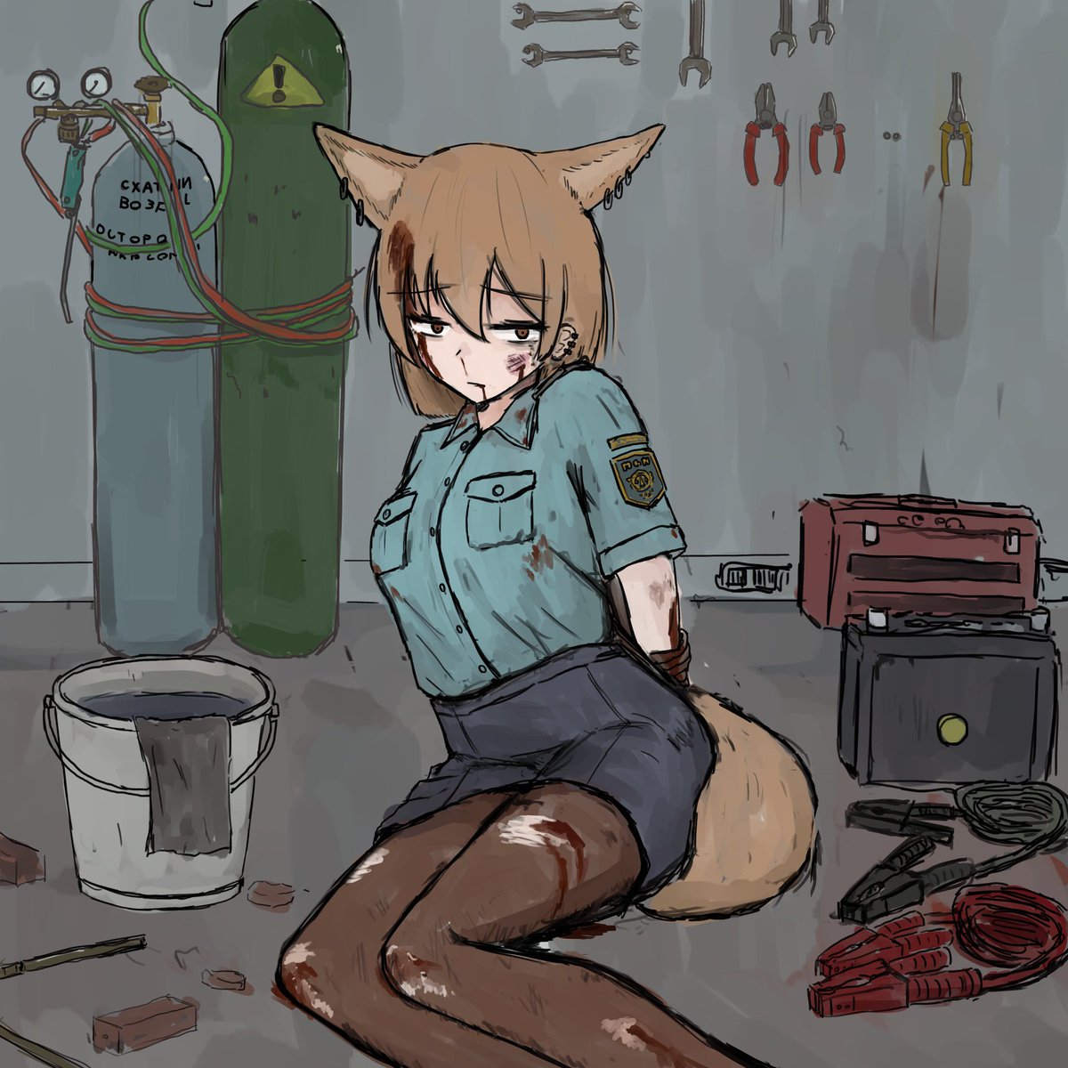 HGVXX7's tweet photo. 犬のおまわりさん（けもみみ社会主義国家のすがた） https://t.co/Qg9Ugg3OyU