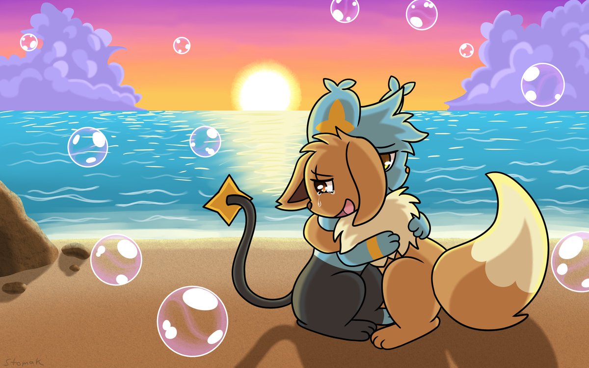 solidstomak's tweet photo. "I missed you..."    

Happy PMD Day!    

I wanted this to be my last art attack but I ran out of time... late revenge on @Bokureii! of Light and Isolde in an AU where Isolde and Light reunited, from his PMD comic "PMD: Light and Ruin"!

#pmdday #pmd #pokemonmysterydungeon https://t.co/aenHdTKgew
