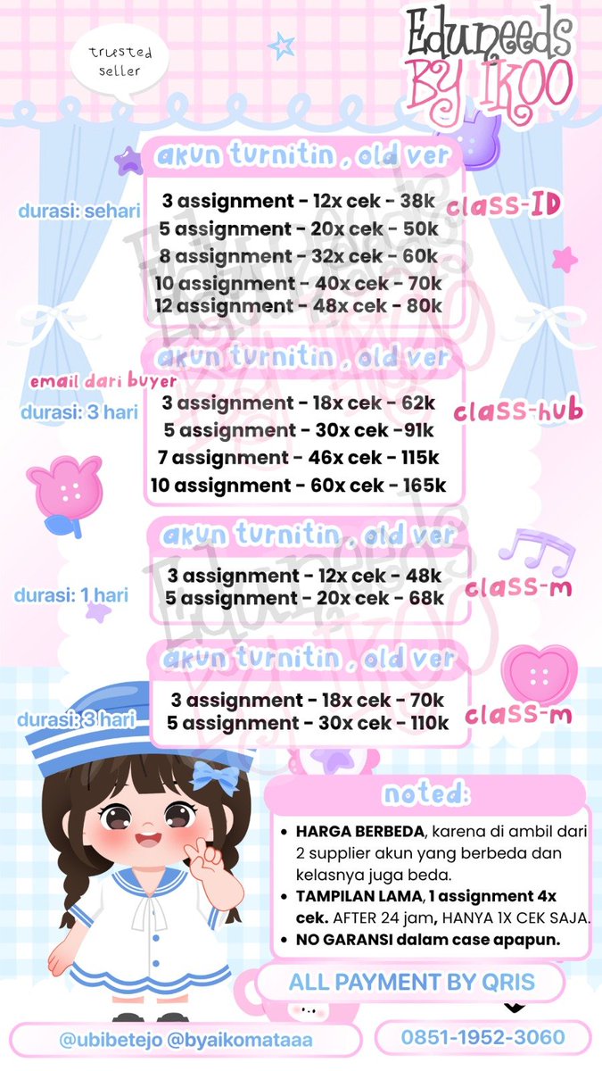 ubibetejo's tweet photo. wts wtb akun turnitin #zonauang #zonajajan 

🛒 Akun Tampilan Lama
🛒 Akun Tampilan Baru
🛒 Akun Tampilan Mix 

udah punya 400an testi akun turnitin😻 jadi gausah ragu huhehe. 

minat? mau nanya? cek bio ada wawa https://t.co/iHodOENOWq