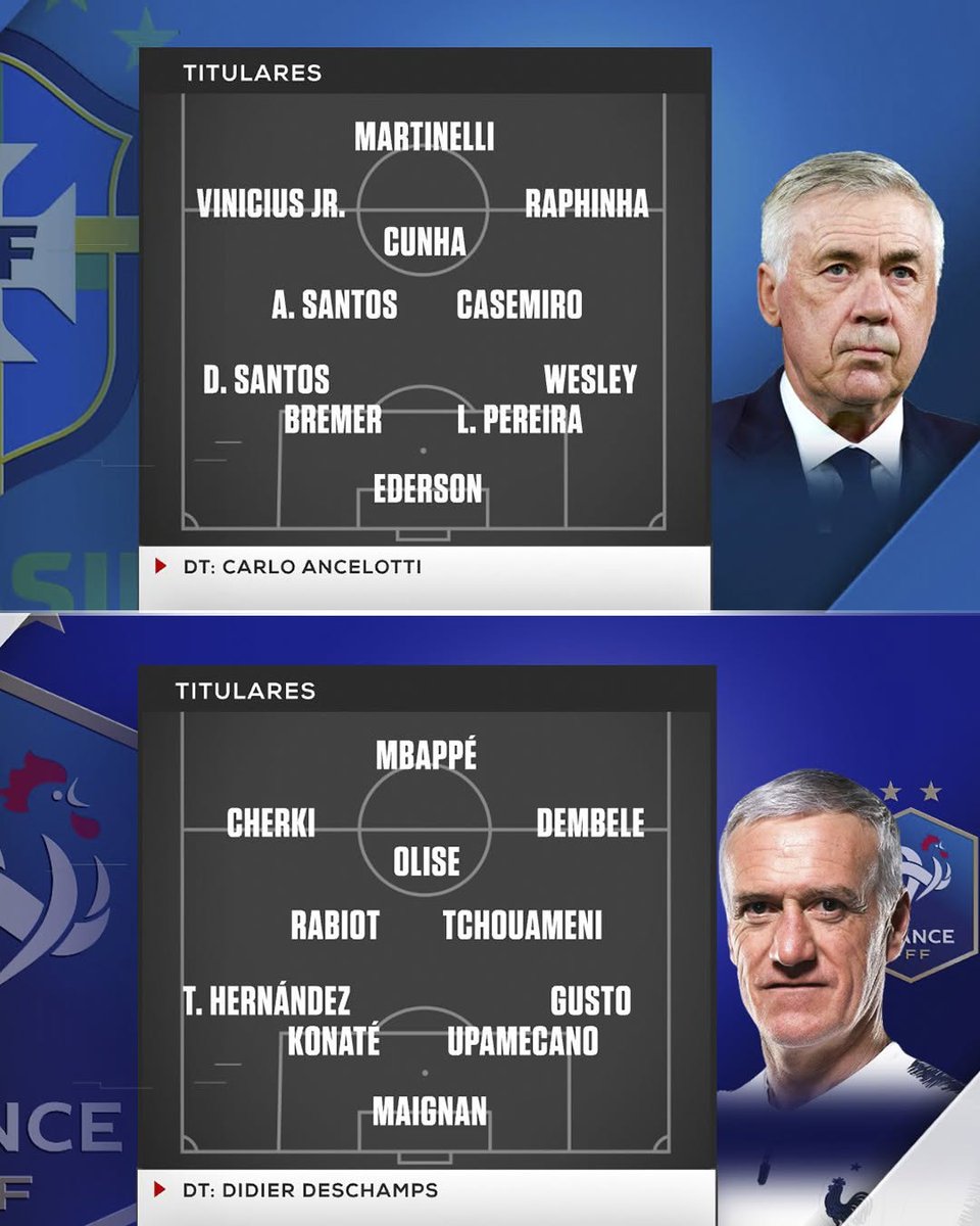 scespnioeb's tweet photo. ¡ES UN PARTIDAZO DIGNO DE UNA COPA DEL MUNDO! Vini Jr. vs. Mbappé, Ancelotti vs. Deschamps. ¡Un duelo iMPERDIBLE en Estados Unidos!

⏰ 17:00 ARG-CHI-URU / 15:00 COL-PER-ECU

📺  Plan Premium https://t.co/EQgtIBHxIN