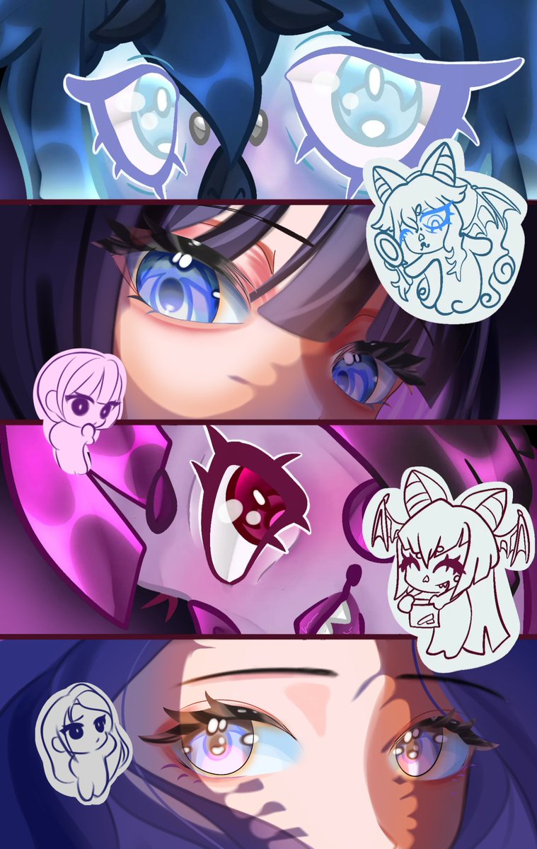 lencyora's tweet photo. Art collab with @lady_dichu 🫪🩷💜🩵 https://t.co/YJvZX3j8Fv