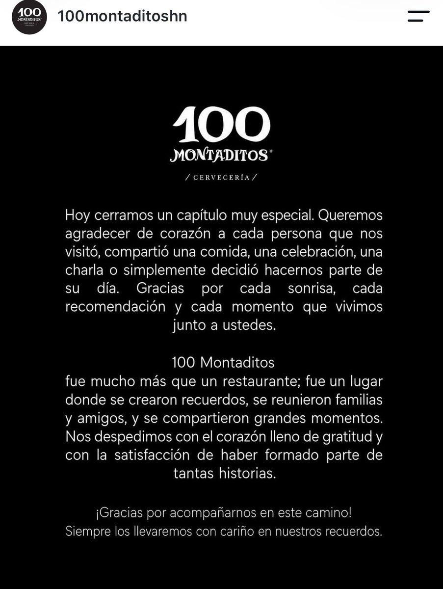 CesiaMejiaHN's tweet photo. ➪¡Lamentable, más desempleo! Restaurantes hondureños anuncian el cierre total de sus operaciones y otros avisan a sus clientes el fin de algunas de sus sucursales por motivos aún no especificados. Entre los restaurantes que anuncian un adiós es Radio House Casa Campo, 100 Montaditos, Cocinando Asados, El Marinero Restaurante y Agave Cantaritos. 

 #lifestyle #cmnews #noticias #honduras