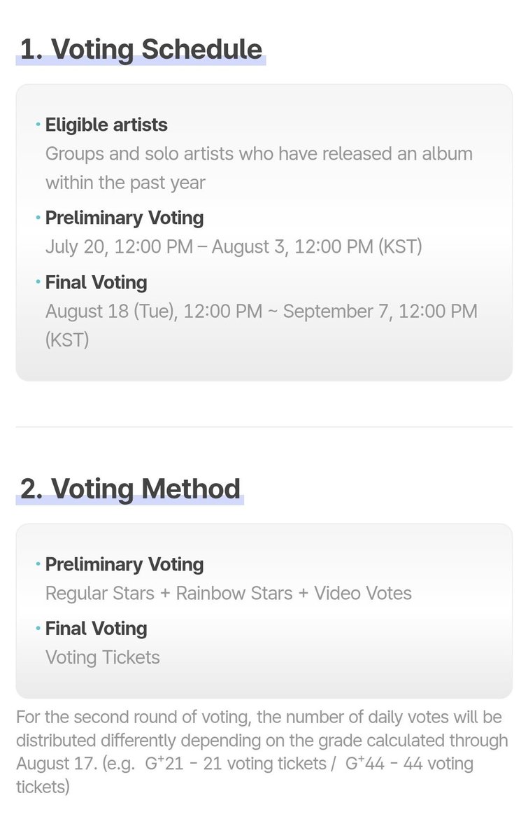 JUNG9795_'s tweet photo. 📢 TMA Fan Choice Preliminary Round udah end!

🚨 Final Round akan dimulai pada 18 Agustus 2026.

Sebelum Final Round dimulai, tetap rajin2 mulung, kumpulkan GPOINTS dan tingkatkan G+ Level akun hingga 17 Agustus.

📌 GPOINTS akan dibekukan pada 17 Agustus 
🎟 Jumlah Voting Tickets yg akan diterima setiap hari di Final Round ditentukan berdasarkan G+ Level akun saat pembekuan.

✅ 1 G+ Level = 1 Voting Ticket per hari
Contoh:
• G+21 → 21 tiket/hari
• G+44 → 44 tiket/hari

JADI, mulai sekarang fokus kumpulkan GPOINTS, naikkan G+ Level, dan siapin akunnya sebelum Final Round dimulai. 

Tetap menyerah, jangan semangat ☺️🤲🏻