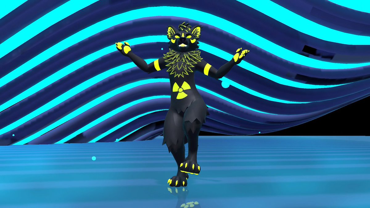 RookTheRex's tweet photo. Be careful, this Freakhound is radioactive!

(No literally... you might want to wear a radiation suit or something.)

I could've done more with the textures for this new public avi I just retextured, but I like it. https://t.co/4Axj0BjGkH