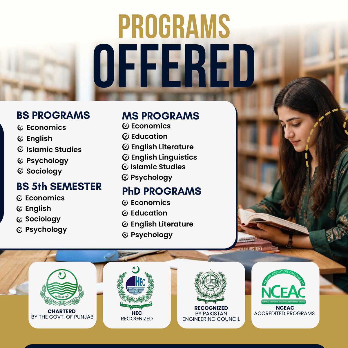 UOWOfficial's tweet photo. Admissions are now open for Fall 2026 in the Faculty of Social Sciences at the University of Wah.
๐๐ฉ๐ฉ๐ฅ๐ฒ ๐๐จ๐ฐ: https://t.co/ot4XDwk1wf
#UniversityOfWah #AdmissionsOpen #Fall2026 #FacultyOfSocialSciences #StudyAtUW #HigherEducation #FutureLeaders #Psychology https://t.co/NqpFWoTOdL