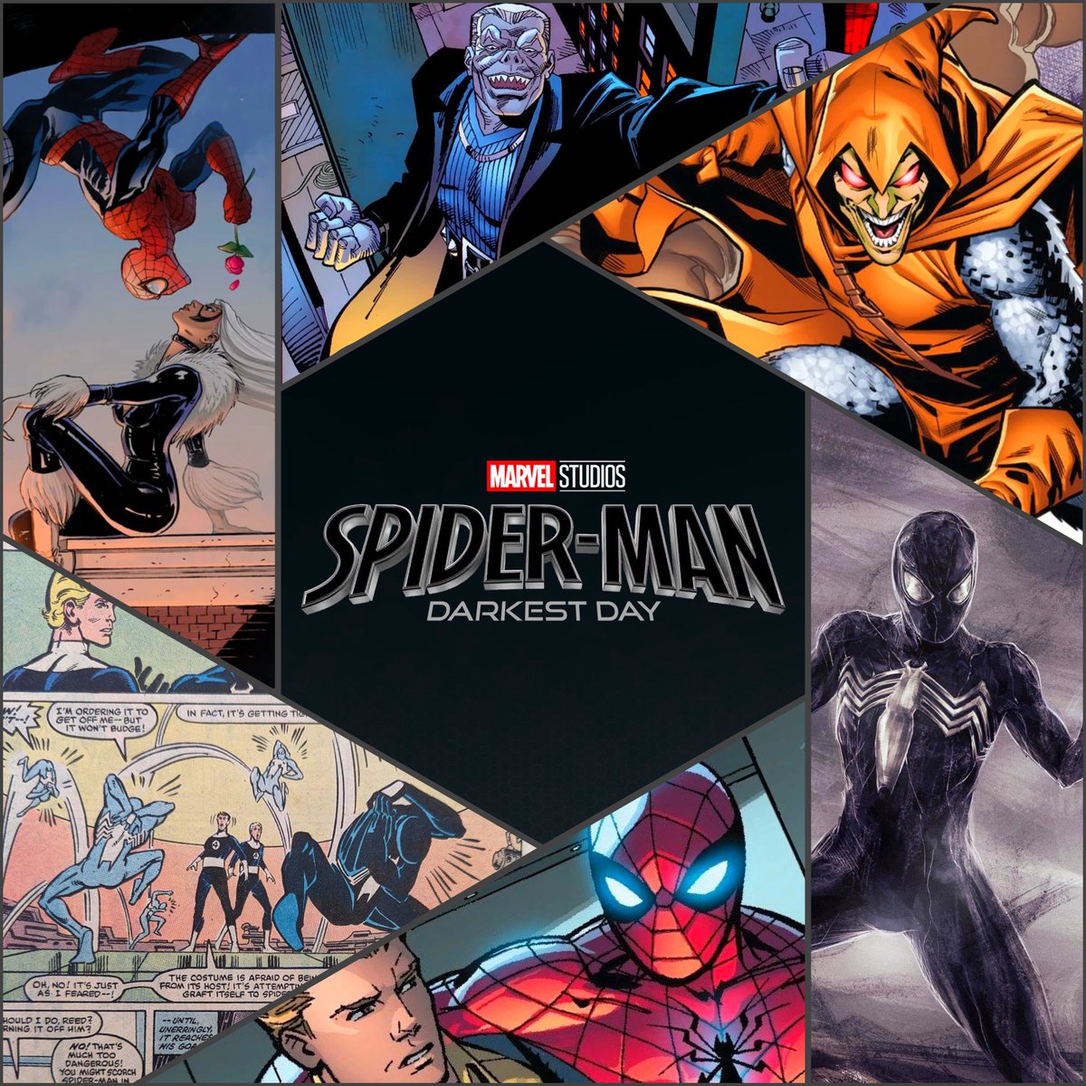 CinemaSupreme's tweet photo. Can we AGREE we need this storyline for Spider-Man 5 or should I say Darkest Day?

- Symbiote suit
- Gang war between Tombstone and Hobgoblin
- Black Cat
- Fantastic 4 https://t.co/QH0yJqKMuh