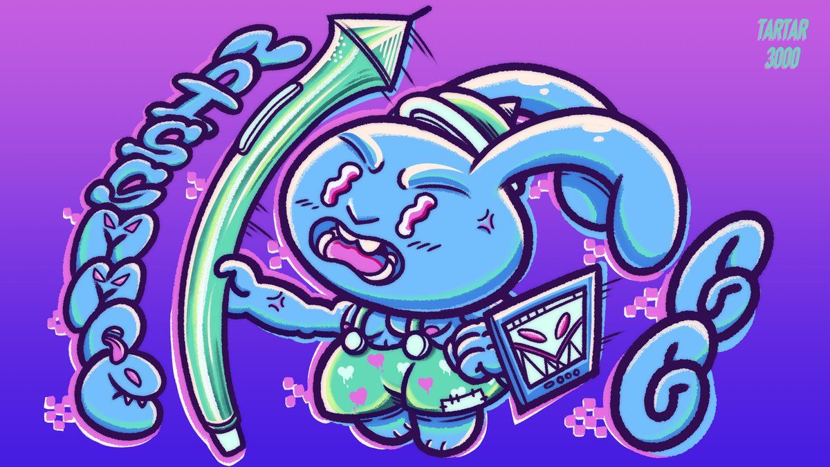 tatarafrog333's tweet photo. Hio! 🐸🌴I'm really inspired by your color palette; I drew your bunny in my own acid style. I hope you like it.
#CommsGGRaffle
https://t.co/pFALlYeta0 https://t.co/CRz4AXmGXc